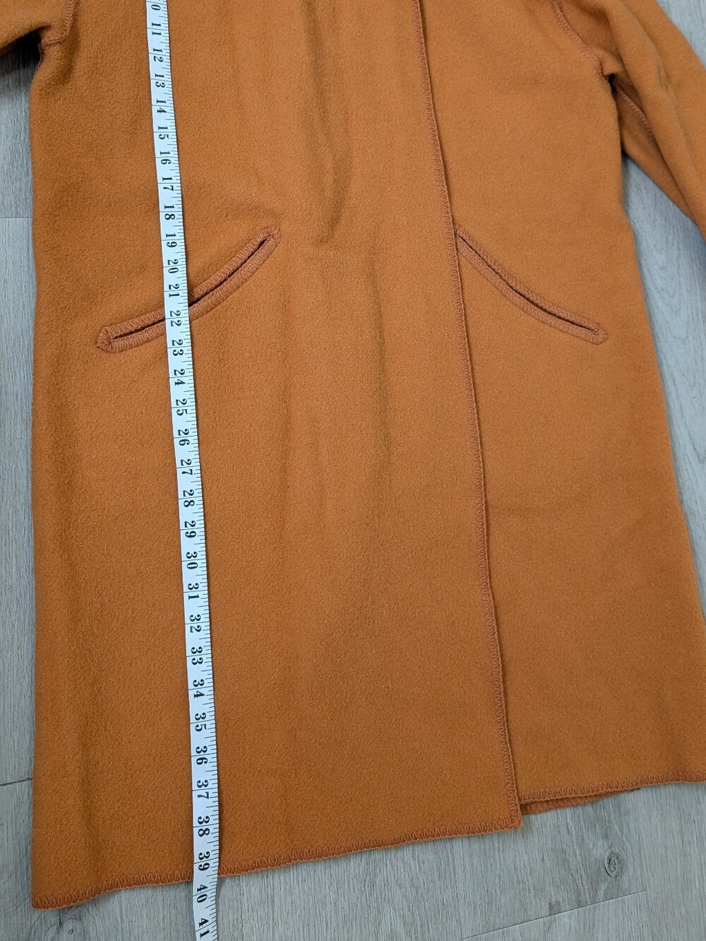 Vintage Rare Linda Lundstrom Laparka Orange 100% Wool Women Coat Headband Sz 12 - Picture 12 of 14